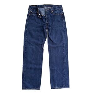 Levis 501 Original Fit Jeans Mens 32x30 Blue Denim Button Fly Straight Leg Y2K